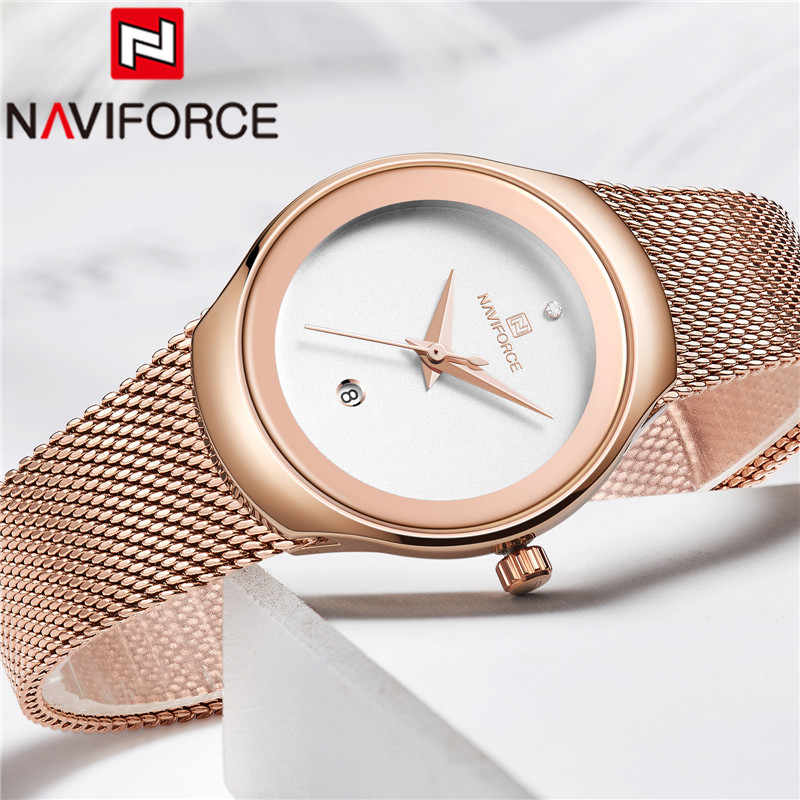 خرید ساعت مچی زنانه نیوی فورس مدل naviforce NF-5004 اورجینال + قیمت وارداتی