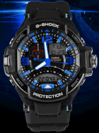 خرید ساعت مچی دیجیتالی جی شاک مشکی آبی مدل g-shock ga 1000 